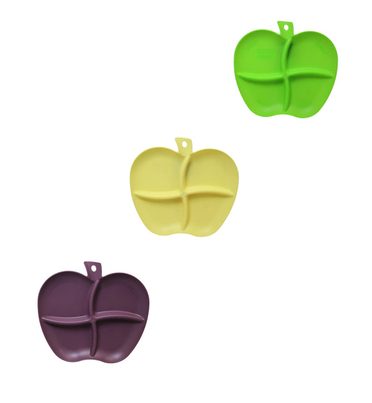 Apple Design Plastic Appetiser Plate Assorted Colours