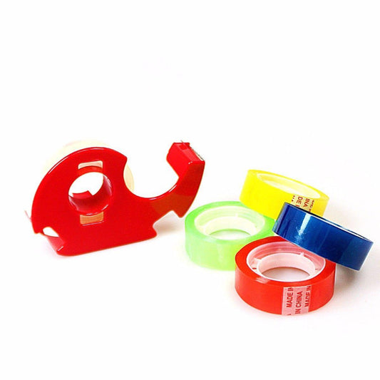 Assorted Colored Cellotapes with Dispenser 12 Pack