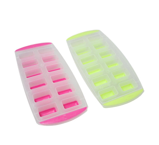 Assorted Colors Ice Cube Tray Maker with Silicone Bottom