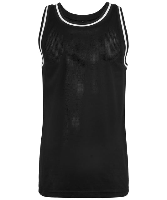 Mens Mesh Tank Top Vests Long Cut No Branding Contrasting Cuffs