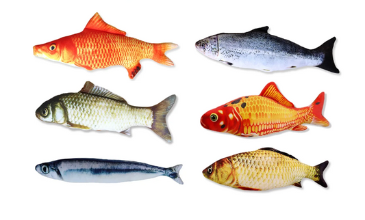 Interactive 18 cm Pet Cat Stuffed Fish Toy Assorted Designs