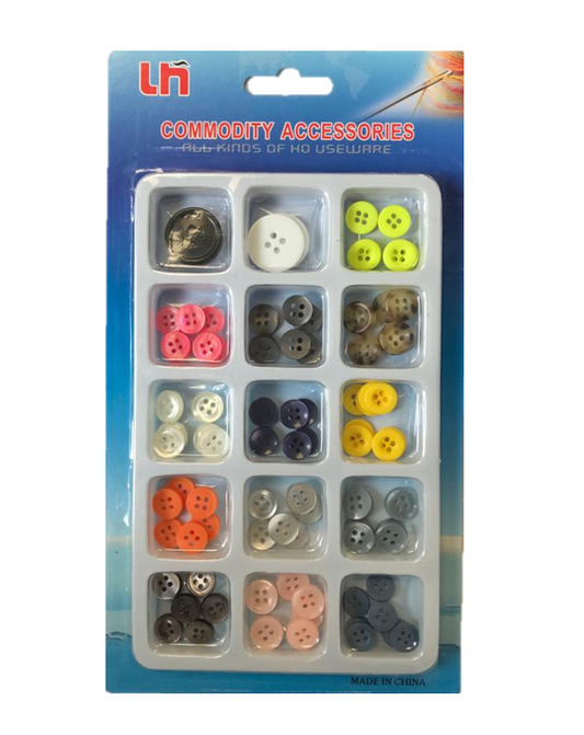 Assorted Clothes Sewing Plastic Buttons in Various Sizes and Colors