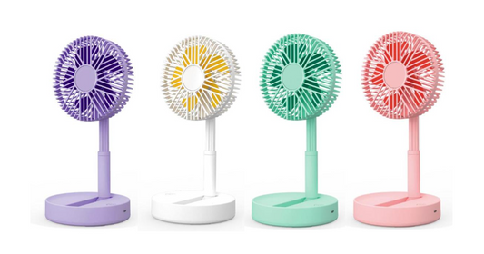 USB Rechargeable Adjustable Mini Desk Fan Assorted Colours