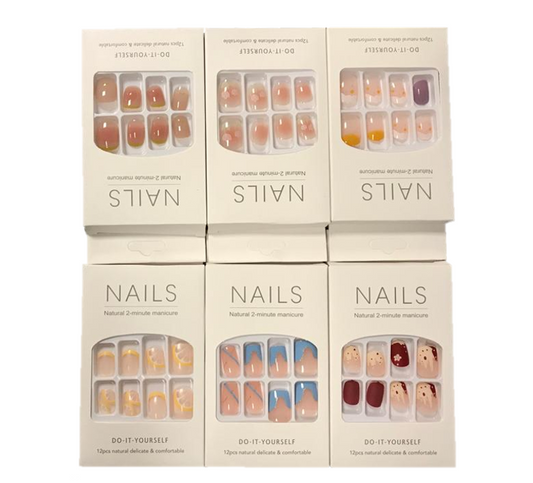 Assorted Artificial Toe Nail Extensions with Glue Tabs