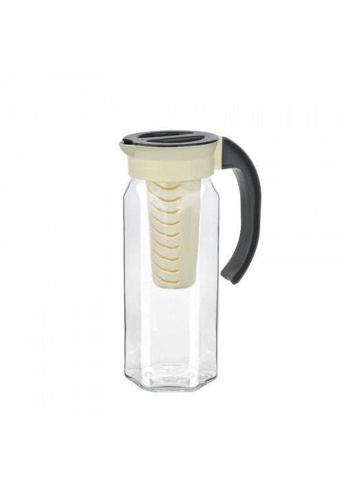 TTZ Flay Detox Glass Water Jug with Plastic Handle 18L