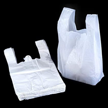 Premium White Vest Style Plastic Shopping Bags Pack of 100
