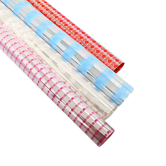 Assorted Designs Colors Cellophane Gift Wrap 70cm x 2m
