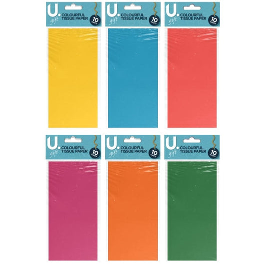 Assorted Colourful Tissue Paper Sheets 10Pack