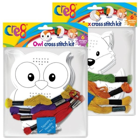 Animal Cross Stitch Kit Owl Fox Design Arts and Crafts Set
