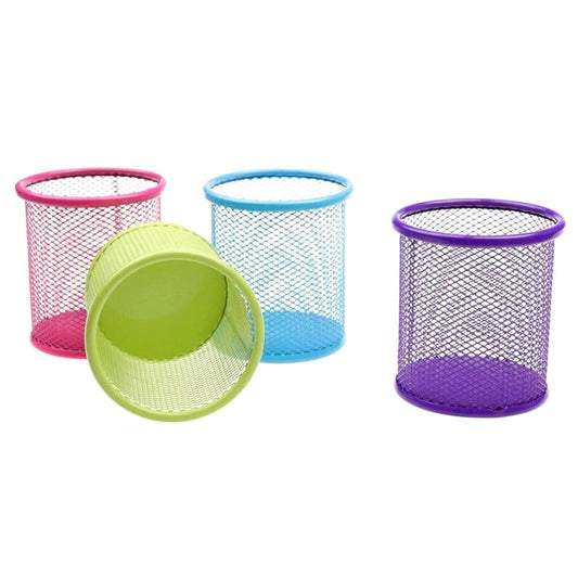 Elegant Metal Mesh Pen Holder in Assorted Colors