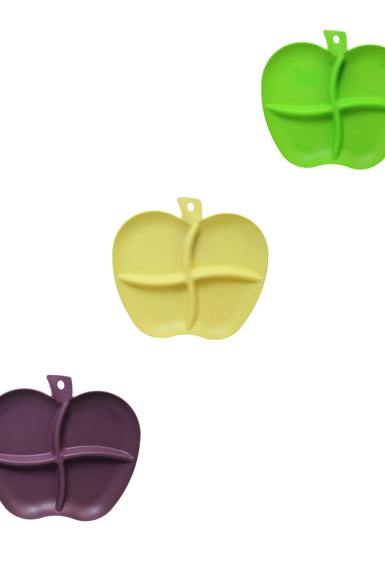 Apple Design Plastic Appetiser Plate Assorted Colours