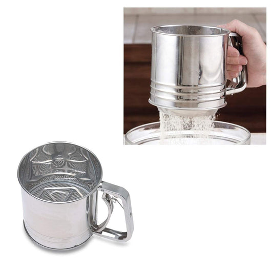 Premium Stainless Steel Flour Sifter with Easy Squeeze Trigger Handle