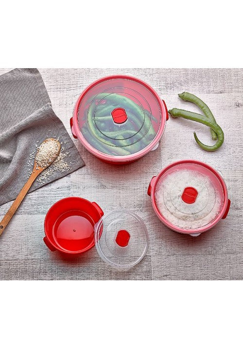 Durable Plastic Round Food Storage Container Set 05 1 2 Litre