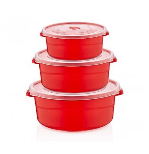 Durable Plastic Round Food Storage Container Set 05 1 2 Litre