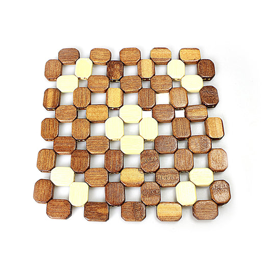 15x15 cm Wooden Bamboo Pan Coaster Trivet Kitchen Heat Mat