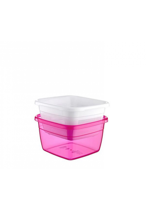 Square Plastic Basin Bowl with Strainer 38LT for Household Tasks