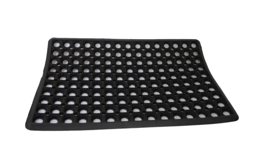 Durable Black Rubber Door Mat 58 x 40 cm