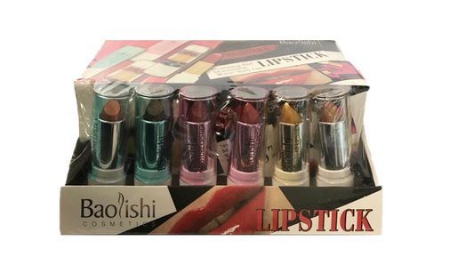 Baolishi Lipstick Assorted Colours Box of 24 Vibrant Shades in Bulk