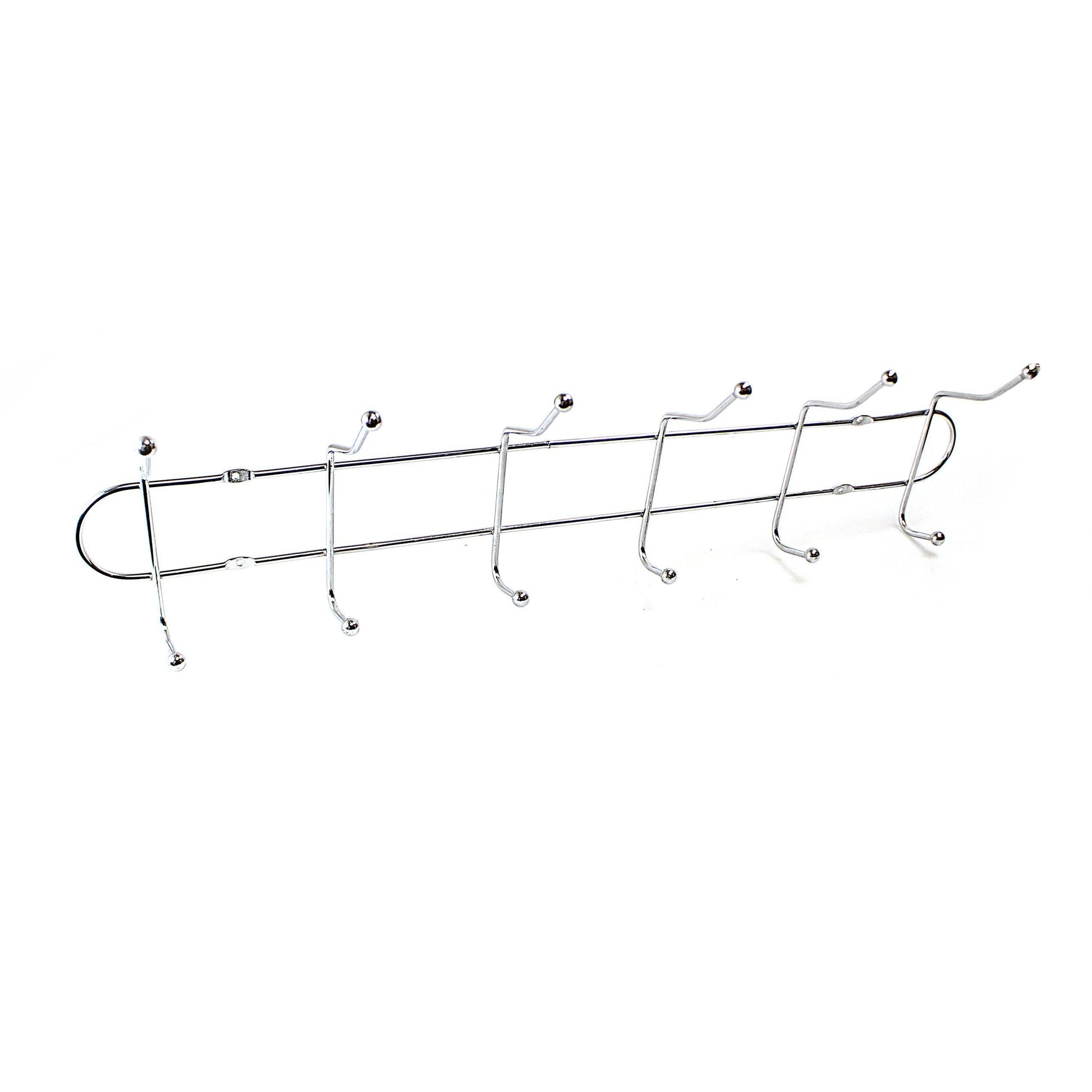 Premium Chrome Metal 12 Hook Rack for Organized Storage