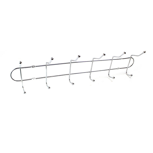 Premium Chrome Metal 12 Hook Rack for Organized Storage