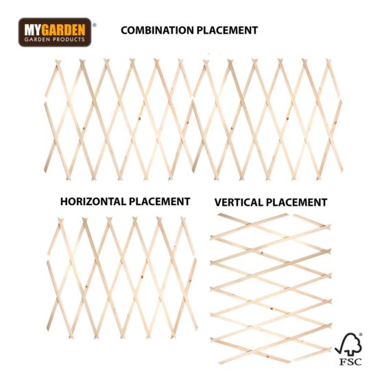 Premium Natural Wooden Trellis for Garden 180 x 60 cm