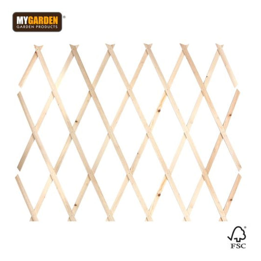 Premium Garden Expanding Wooden Trellis Natural 180 x 90 cm