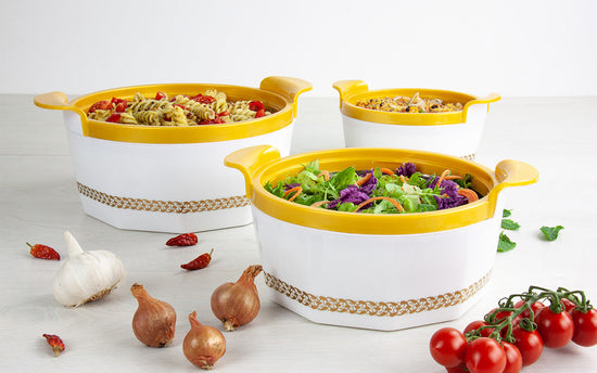 SQ Professional Fionna White Hot Pot Set of 3 10 15 25L