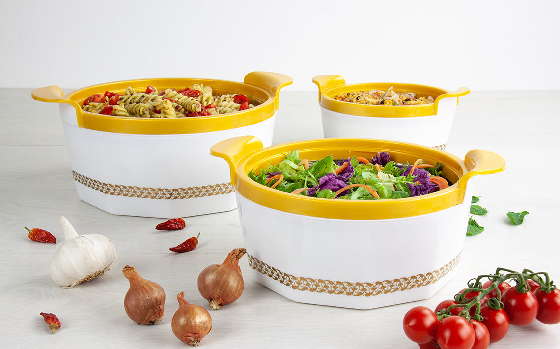 SQ Professional Fionna White Hot Pot Set of 3 10 15 25L