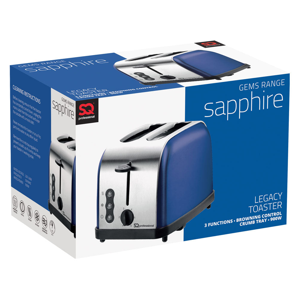 SQ Professional Gems Legacy 2 Slice Toaster Sapphire 900W
