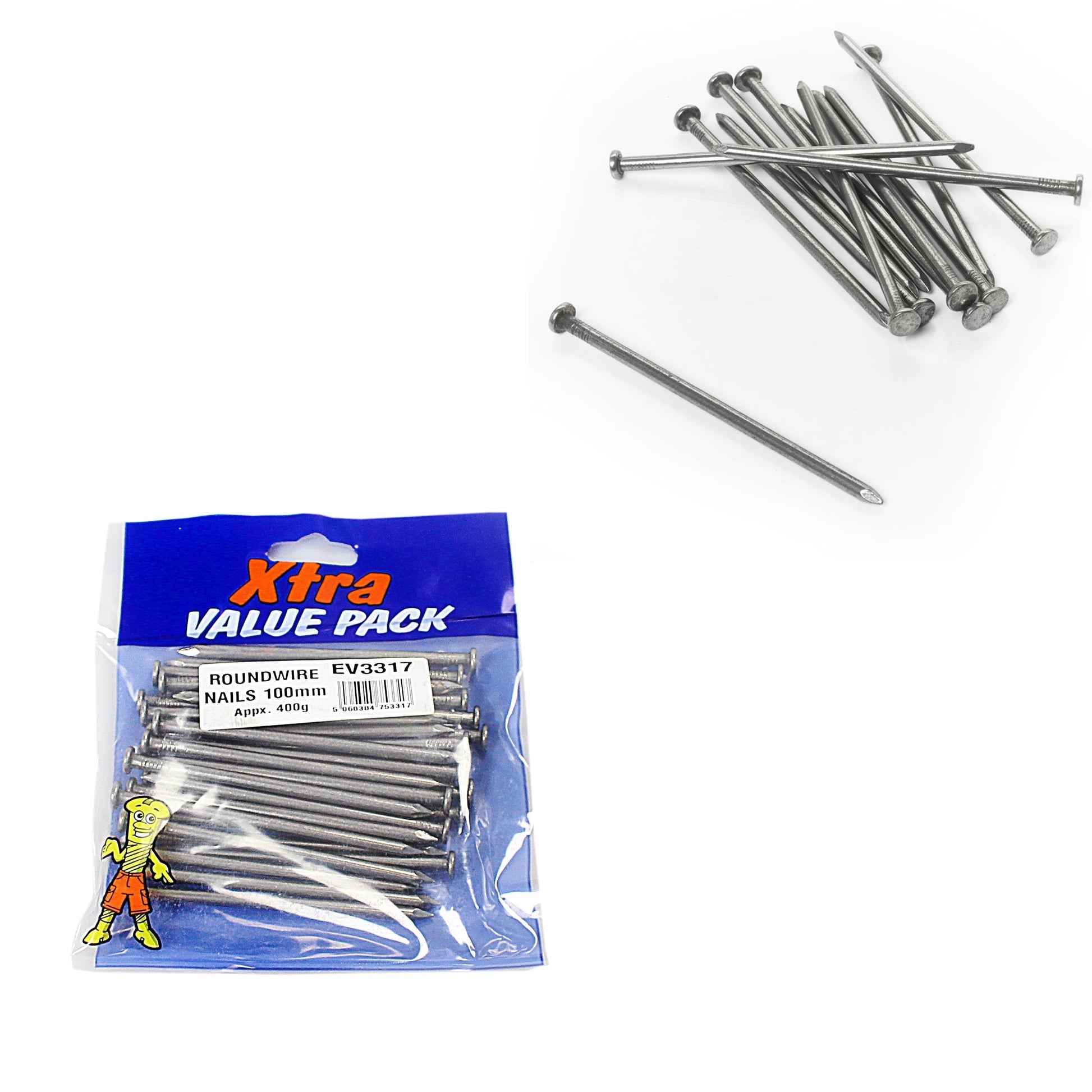 100mm Round Nails for DIY Projects Value Pack