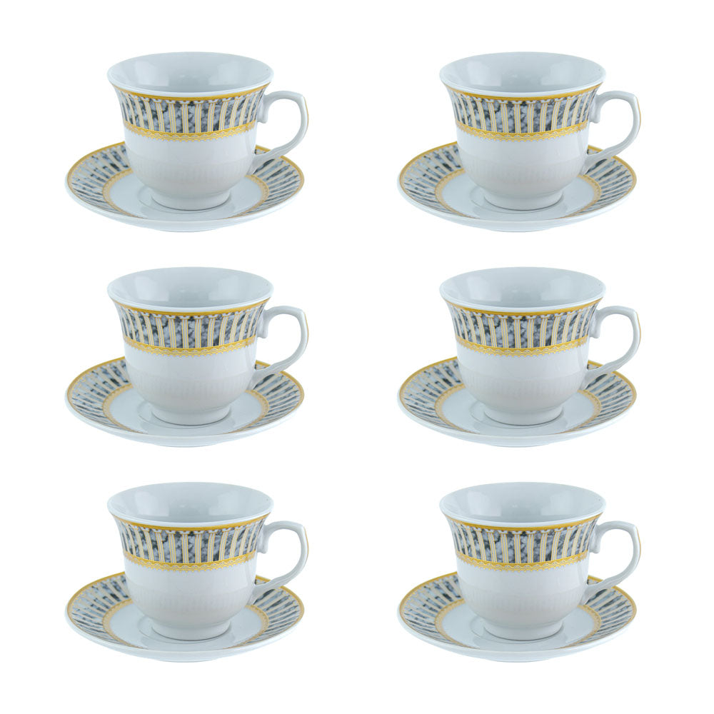 Durane Tea Coffee Cup Set of 12 Elegant Kea Pillars Design