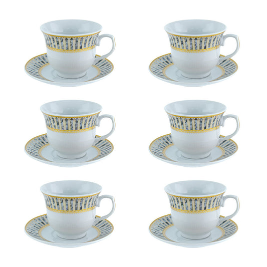 Durane Tea Coffee Cup Set of 12 Elegant Kea Pillars Design