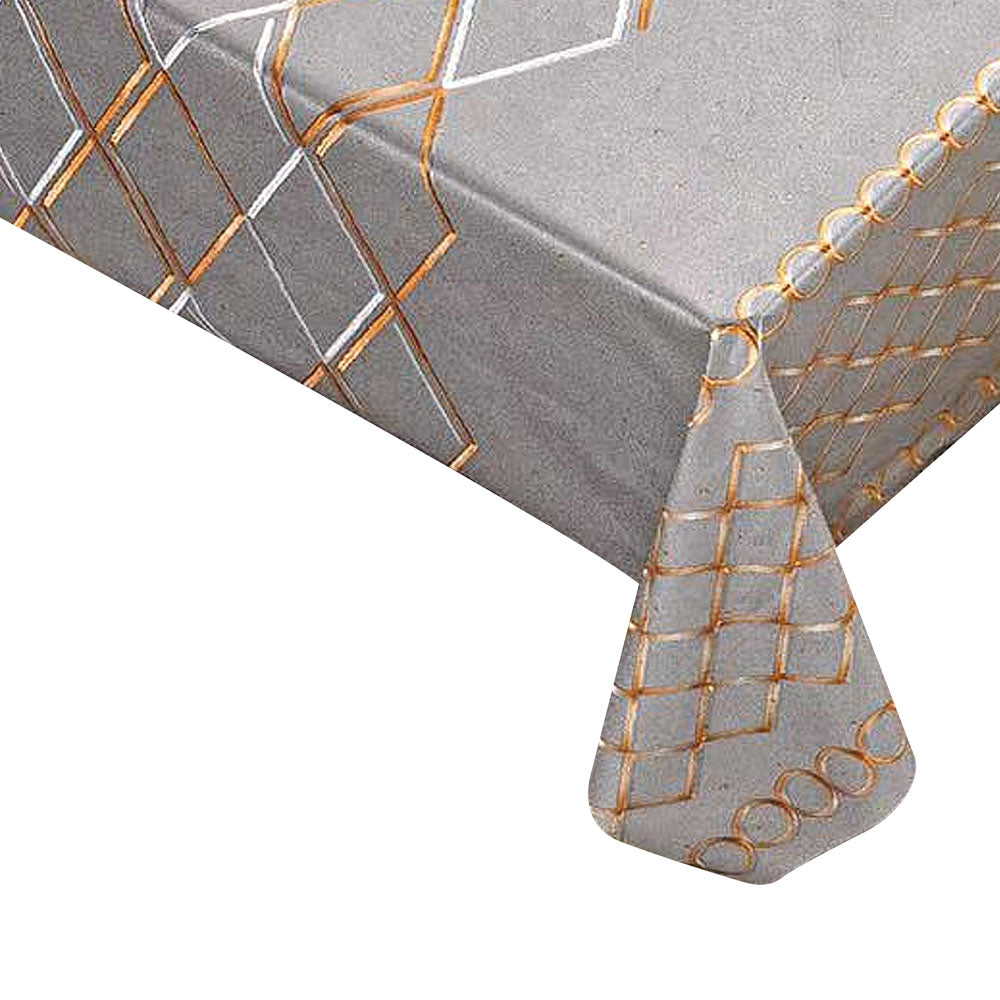 Durable Grey Orange White Pattern Table Cover Roll 137 x 20m