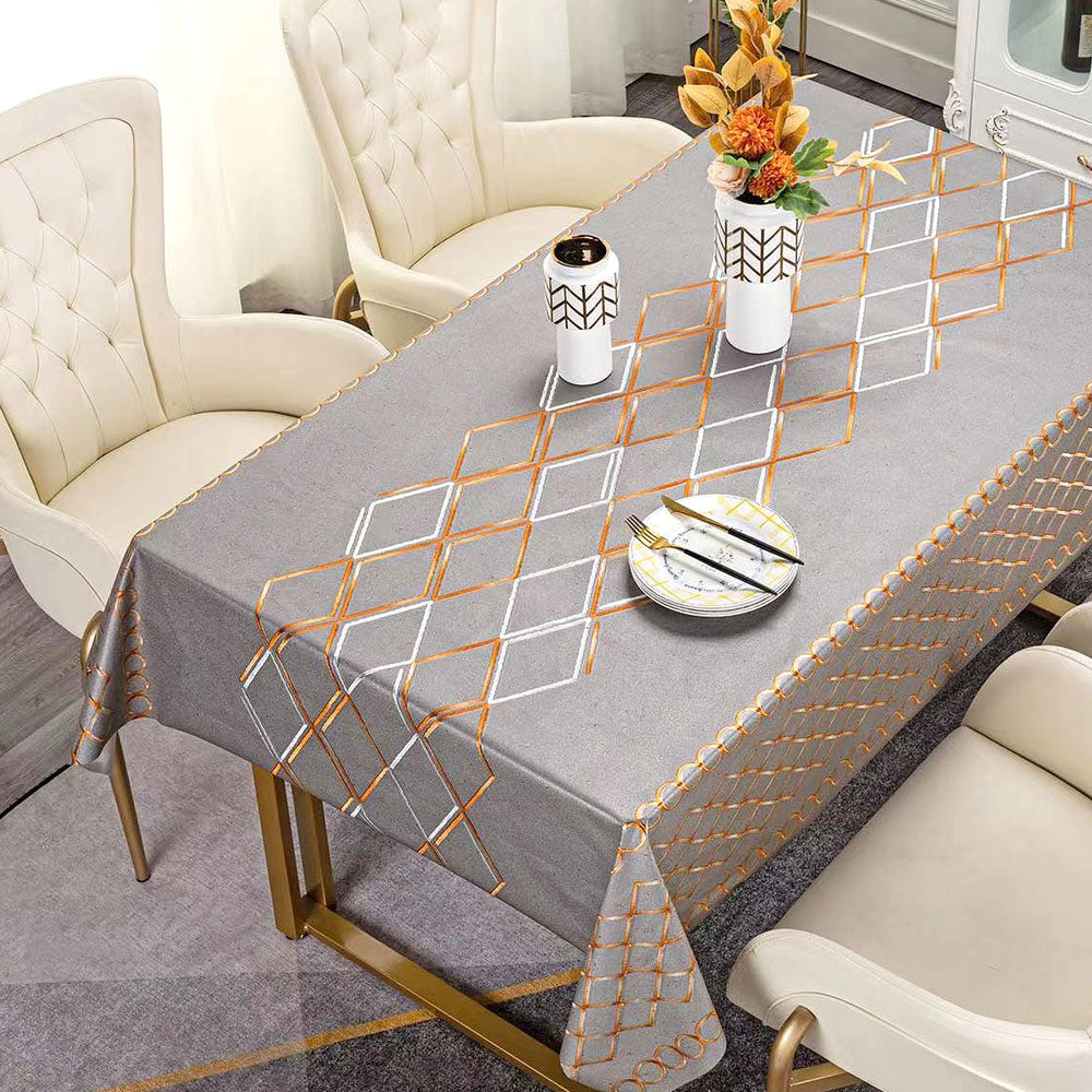 Durable Grey Orange White Pattern Table Cover Roll 137 x 20m