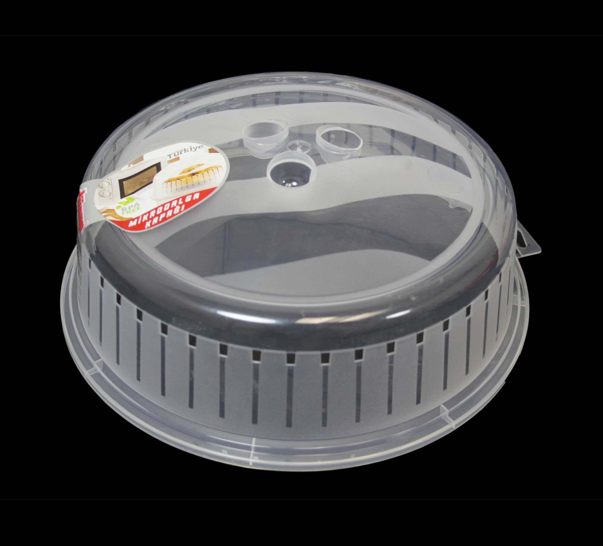 26cm Plastic Microwave Food Plate Cover Reusable Kitchen Accessory