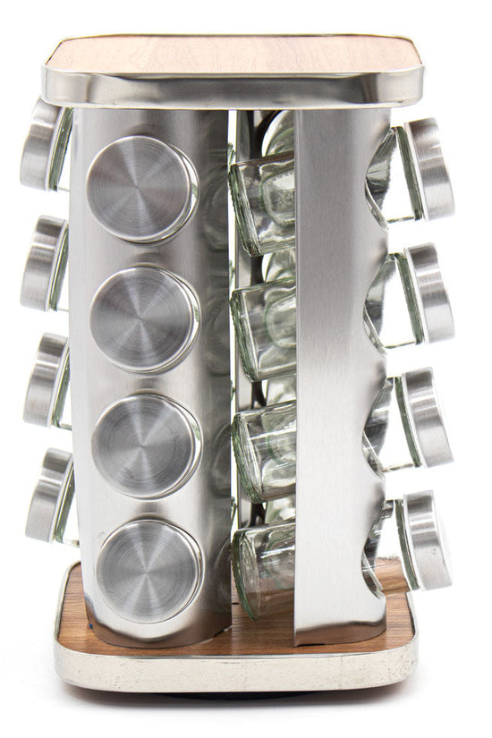 Durane Square Revolving Spice Rack with 16 Jars