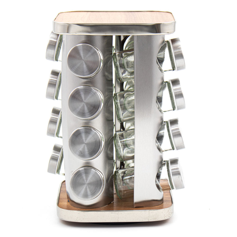 Durane Square Revolving Spice Rack with 16 Jars