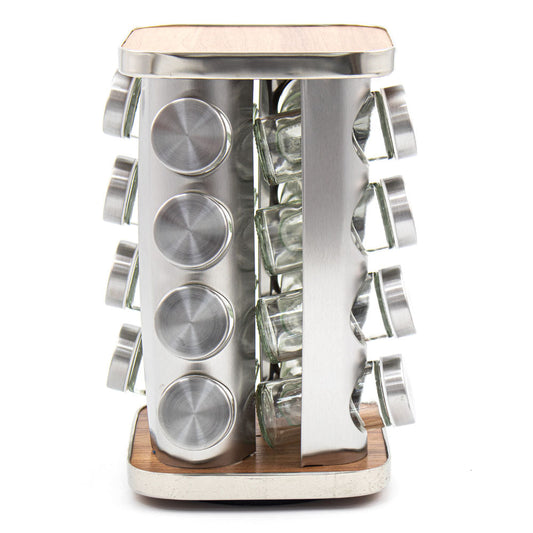 Durane Square Revolving Spice Rack with 16 Jars