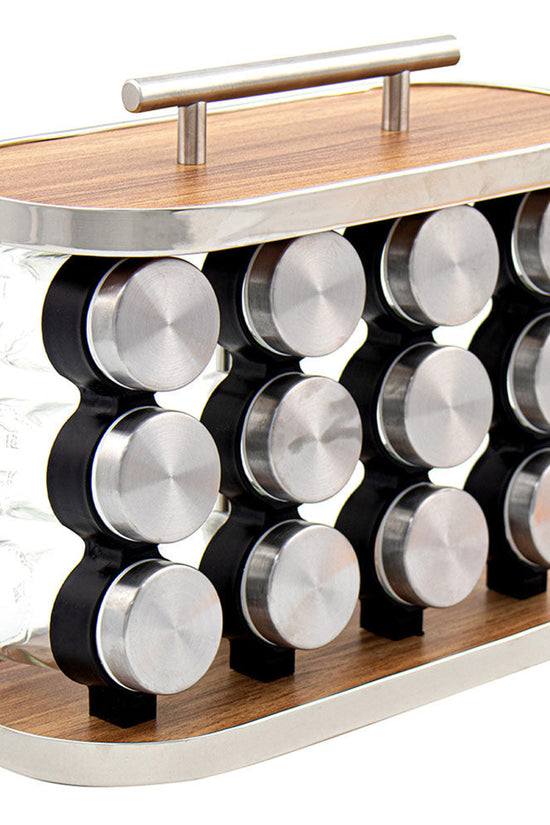 Durane Oval Spice Stand with 12 Jars Stylish Kitchen Organization