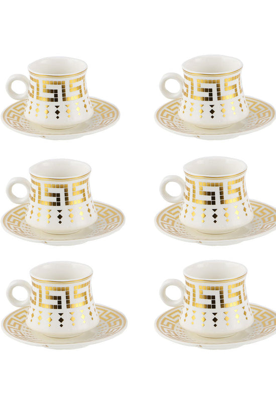 Elegant Durane Antico 12pc WhiteGold Tea Set 80ml