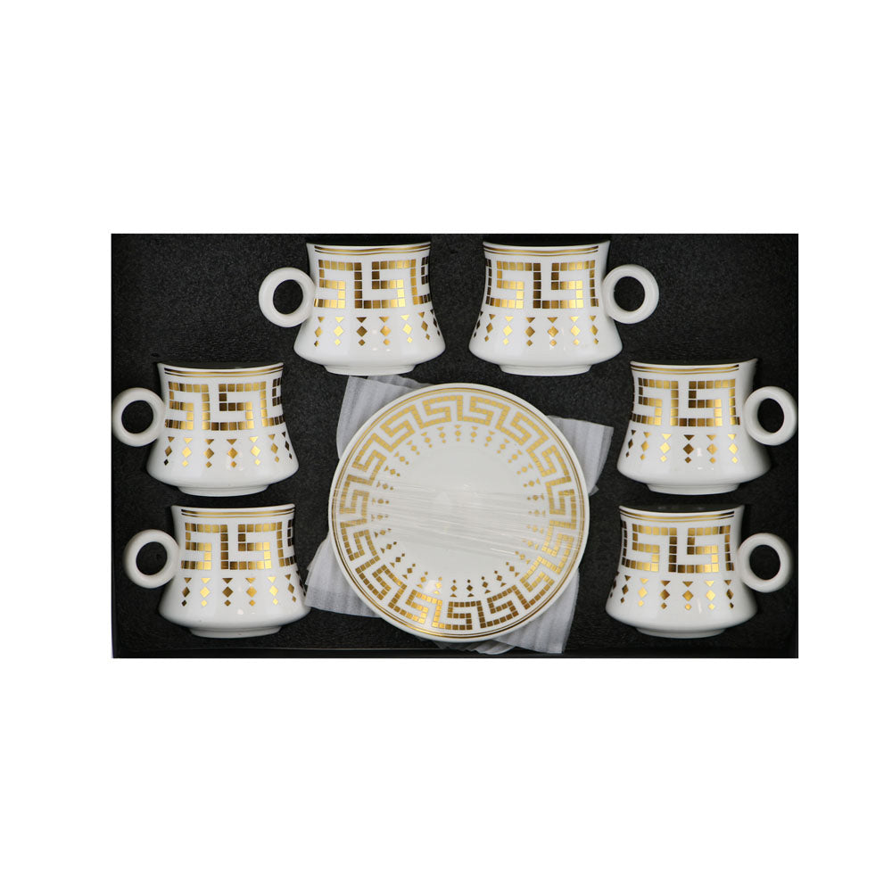 Elegant Durane Antico 12pc WhiteGold Tea Set 80ml