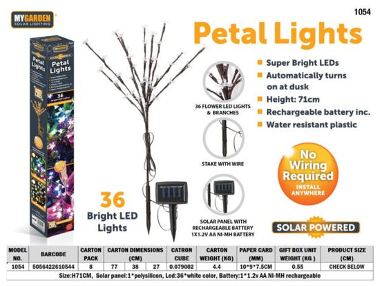 Solar Petal Lights 71cm 36 LED Outdoor Decoration