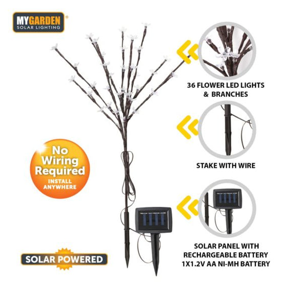 Solar Petal Lights 71cm 36 LED Outdoor Decoration