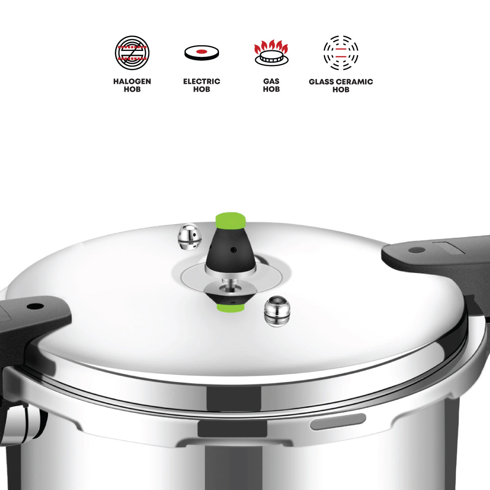 SQ Professional 16L Aluminium Pressure Cooker with Four Safety Valves