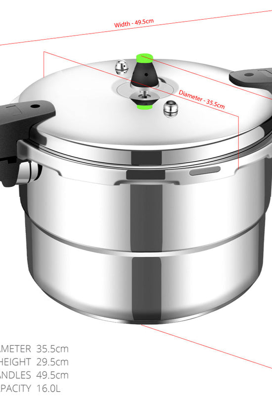 SQ Professional 16L Aluminium Pressure Cooker with Four Safety Valves