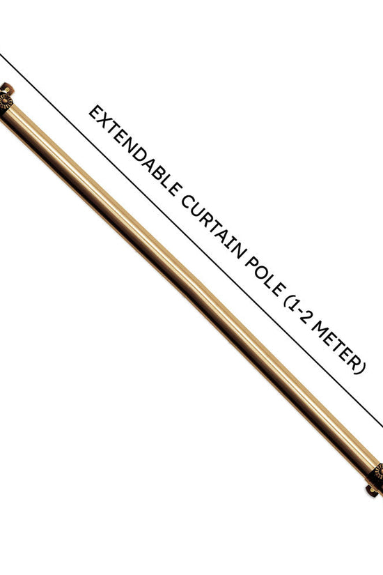 Brass Extendable Curtain Pole with Round Cage Finials 12m Length