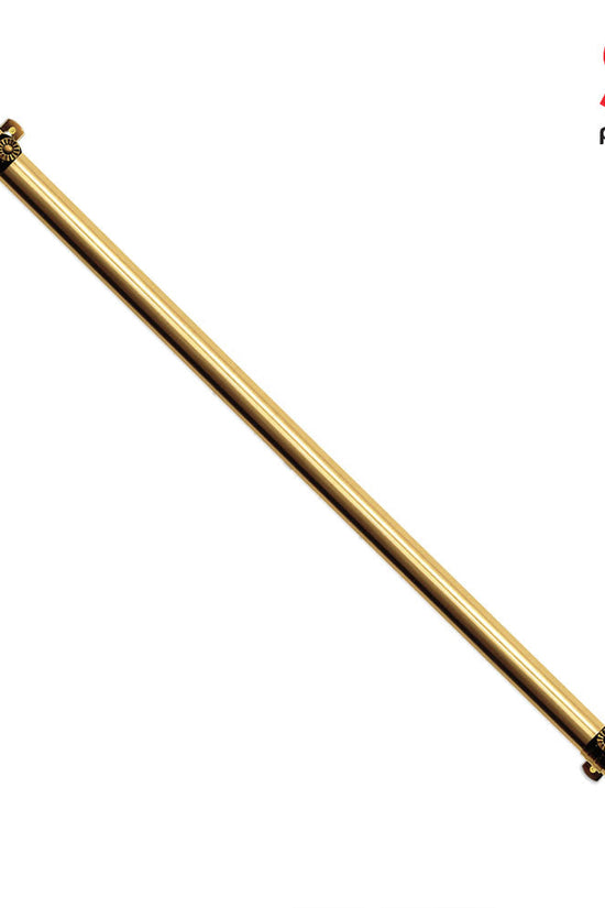 Gold Extendable Curtain Pole with Round Cage Finials 16 Rings 12m