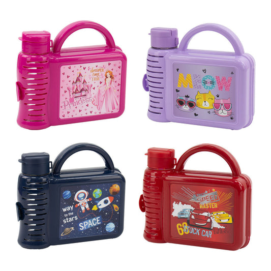 Tuffex Childrens Lunch Box with Water Bottle Durable Colorful Set
