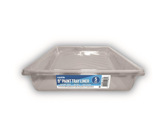 Rapide 9 Plastic Paint Tray Liners Pack of 5 Convenient and Durable