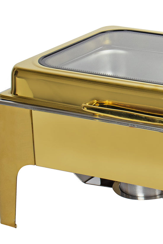 SQ Professional Banquet Chafing Dish Elegant Double Compartment Oblong Gold 2 x 45L